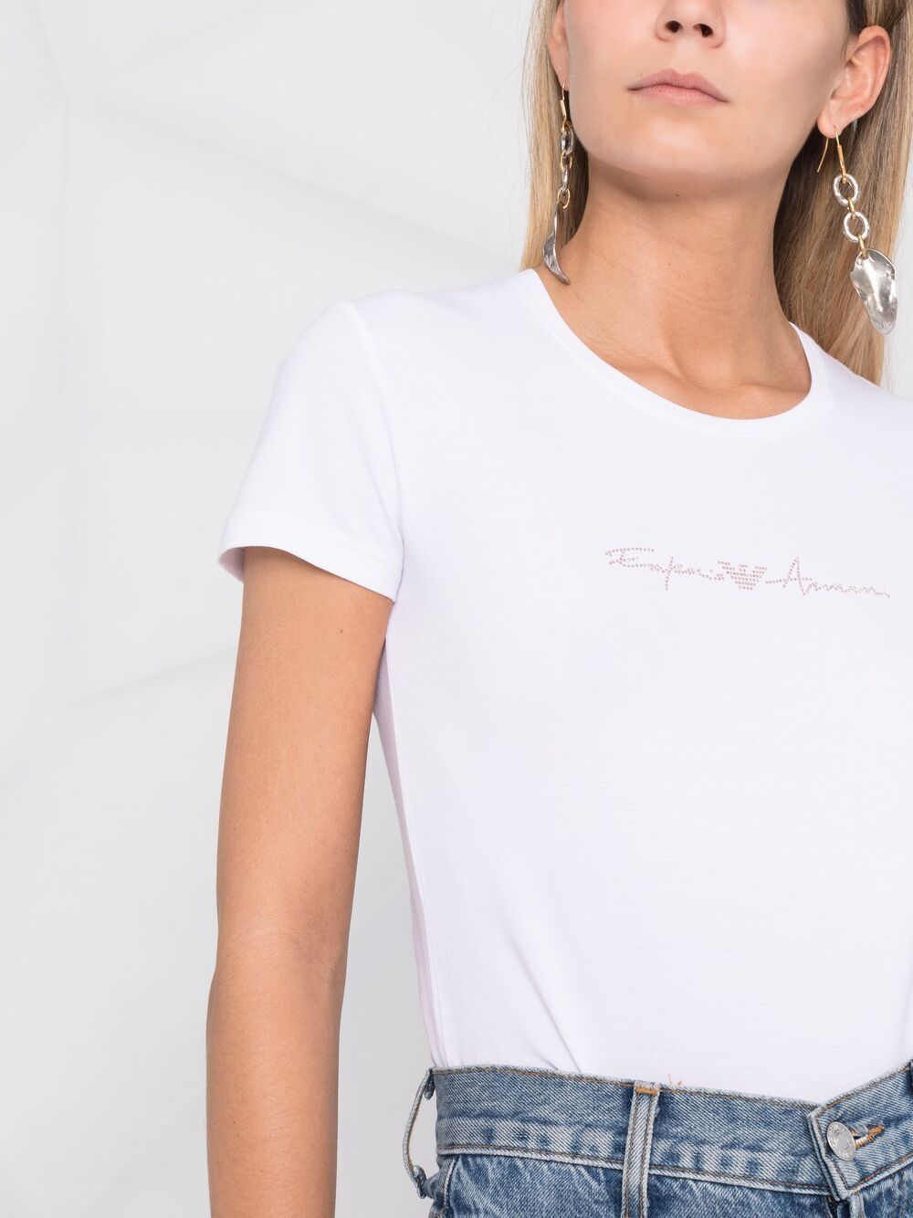 Emporio Armani Logo Crew-neck T-shirt In White