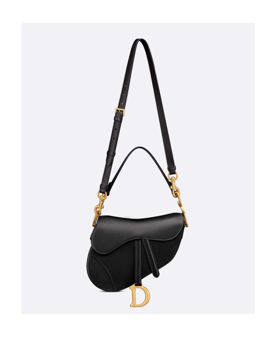 Dior Medium Saddle Shoulder Bag In Black
