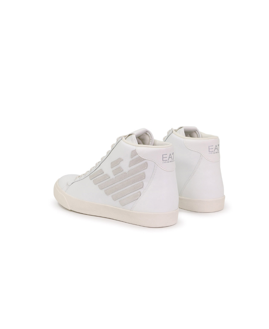 Ea7 Logo Strapped Casual Sneakers In White