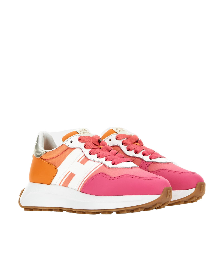 Hogan Colour-block Low-top Sneakers In White