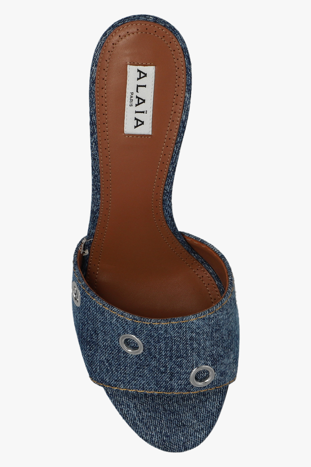 Alaïa High-heeled Denim Sandals In Blue