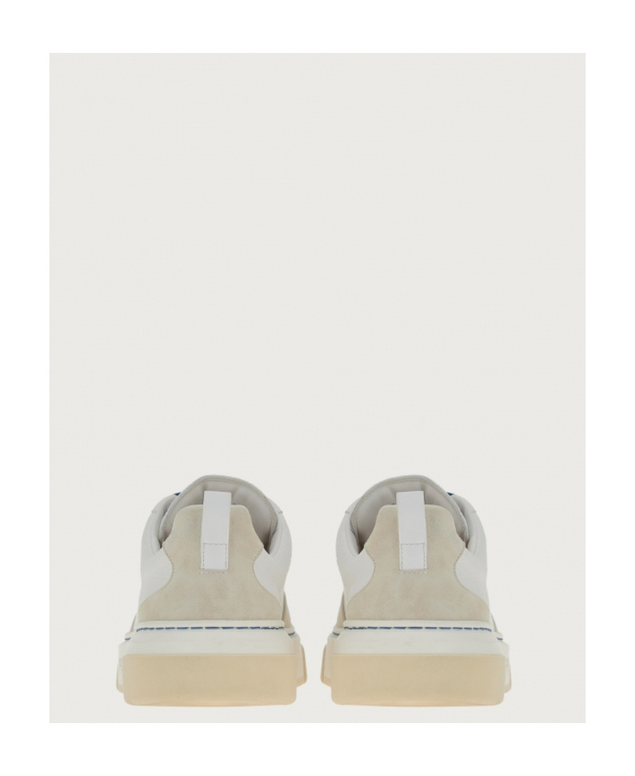 Ferragamo Perforated Logo Low Upper Board Shoes In White