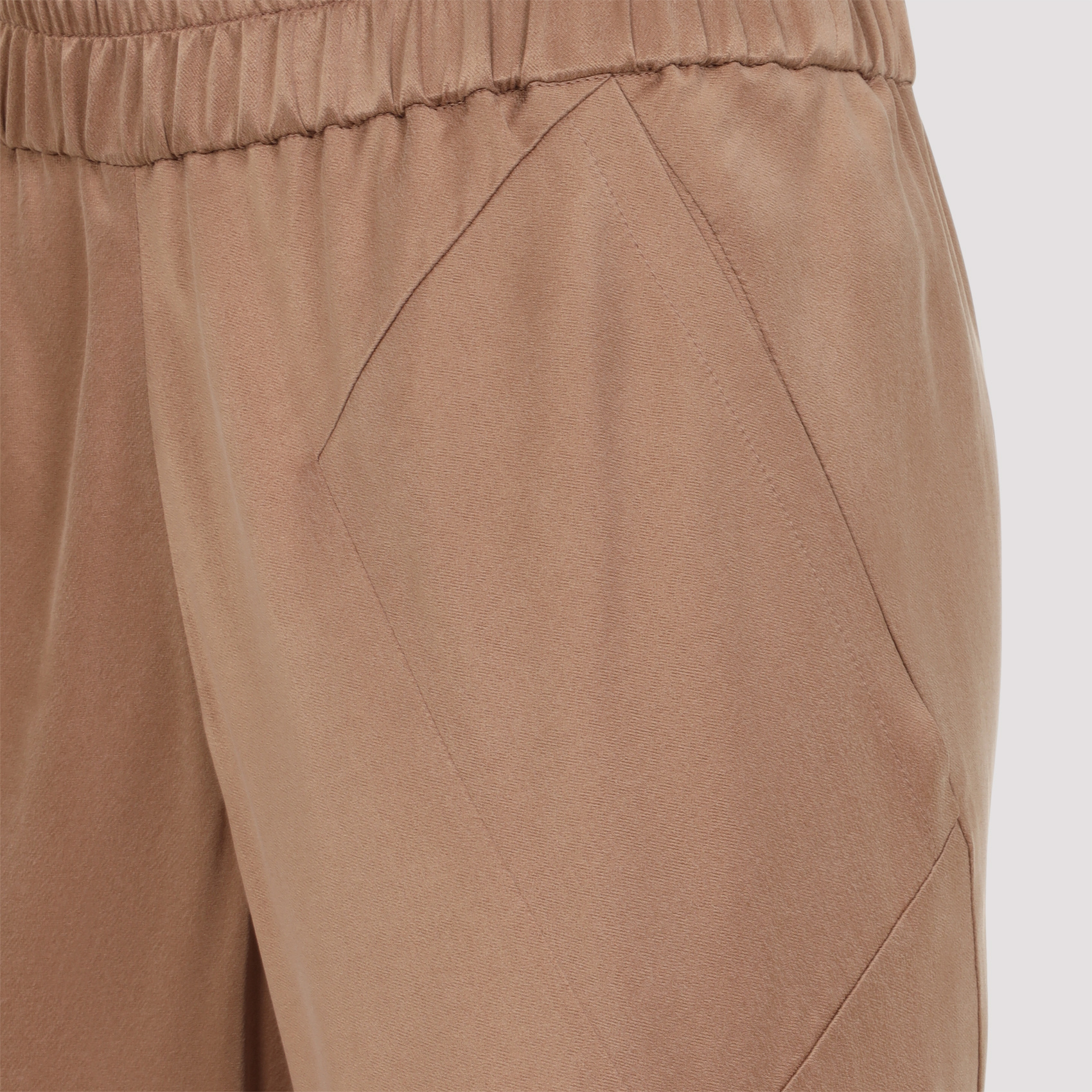 Giorgio Armani Viscose And Silk Blend Trousers In Brown