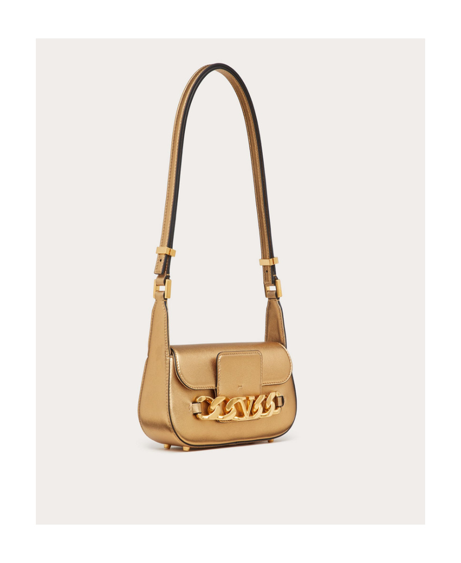 Valentino Vlogo Signature Shoulder Bag In Gold