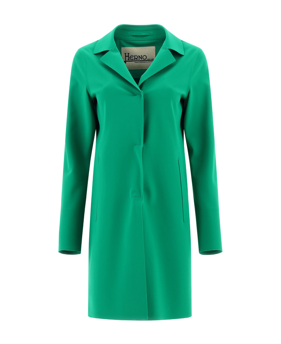 Herno Stretch Techno Jersey Trench Coat In Green