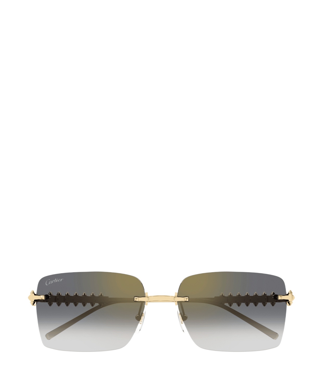 Cartier 58mm Rimless Rectangular Sunglasses In Gray