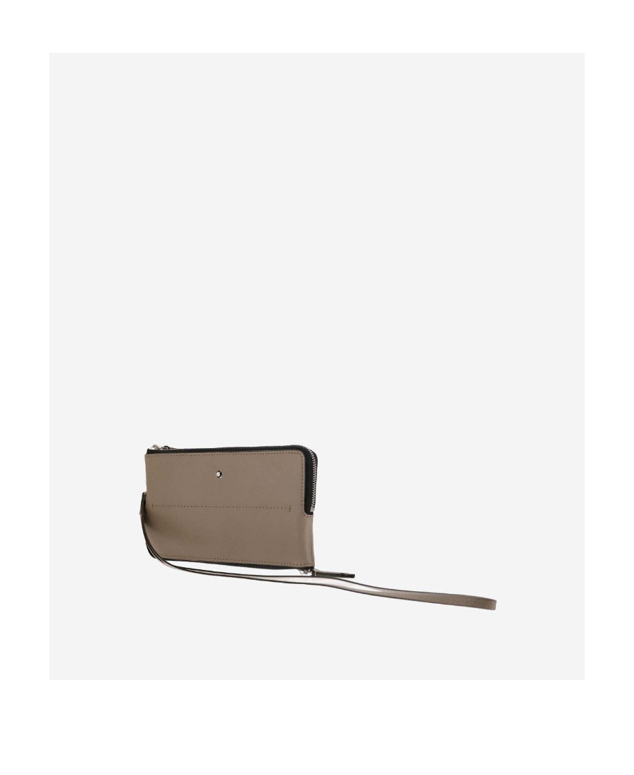 Montblanc Logo Plaque Zip-up Wallet In Gray
