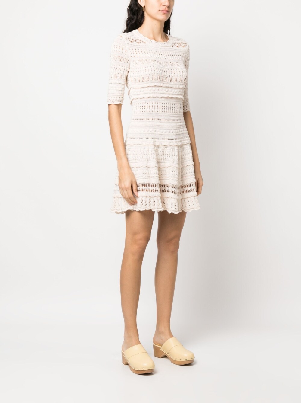 Isabel Marant Étoile Knitted Cotton Mini Dress In White