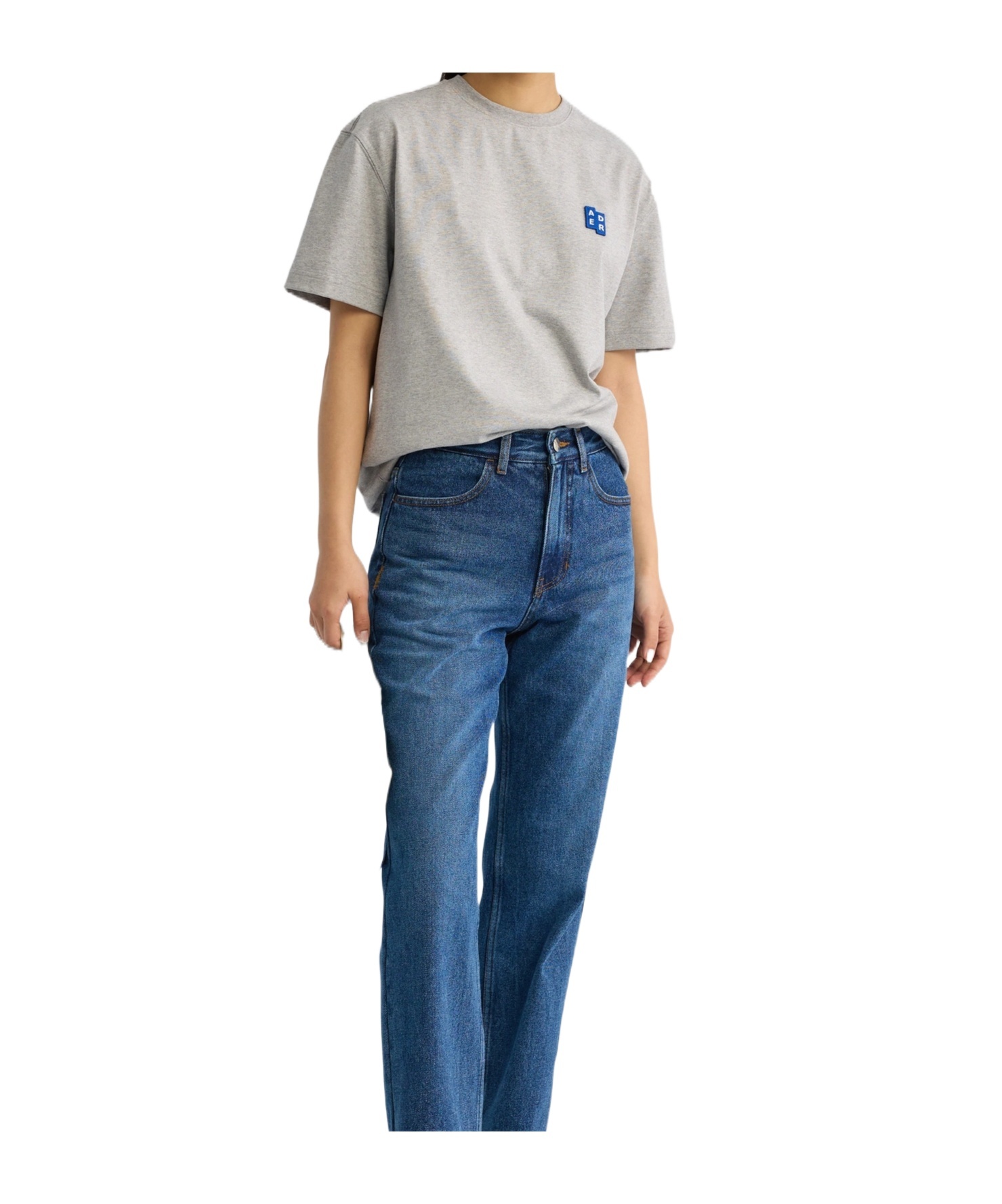 Ader Error Gray Trs Tag T-shirt In Blue