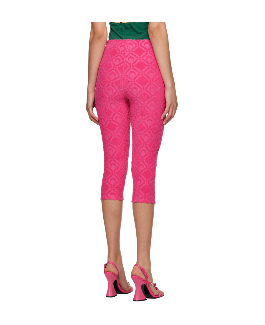 MARINE SERRE MOON DIAMANT-JACQUARD CROPPED LEGGINGS 