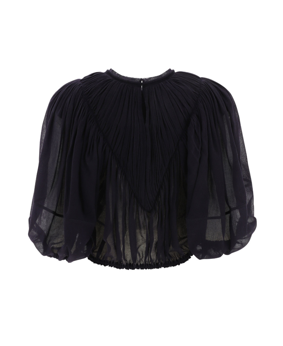 Chloé Long-sleeved Pleated Blouse In Black