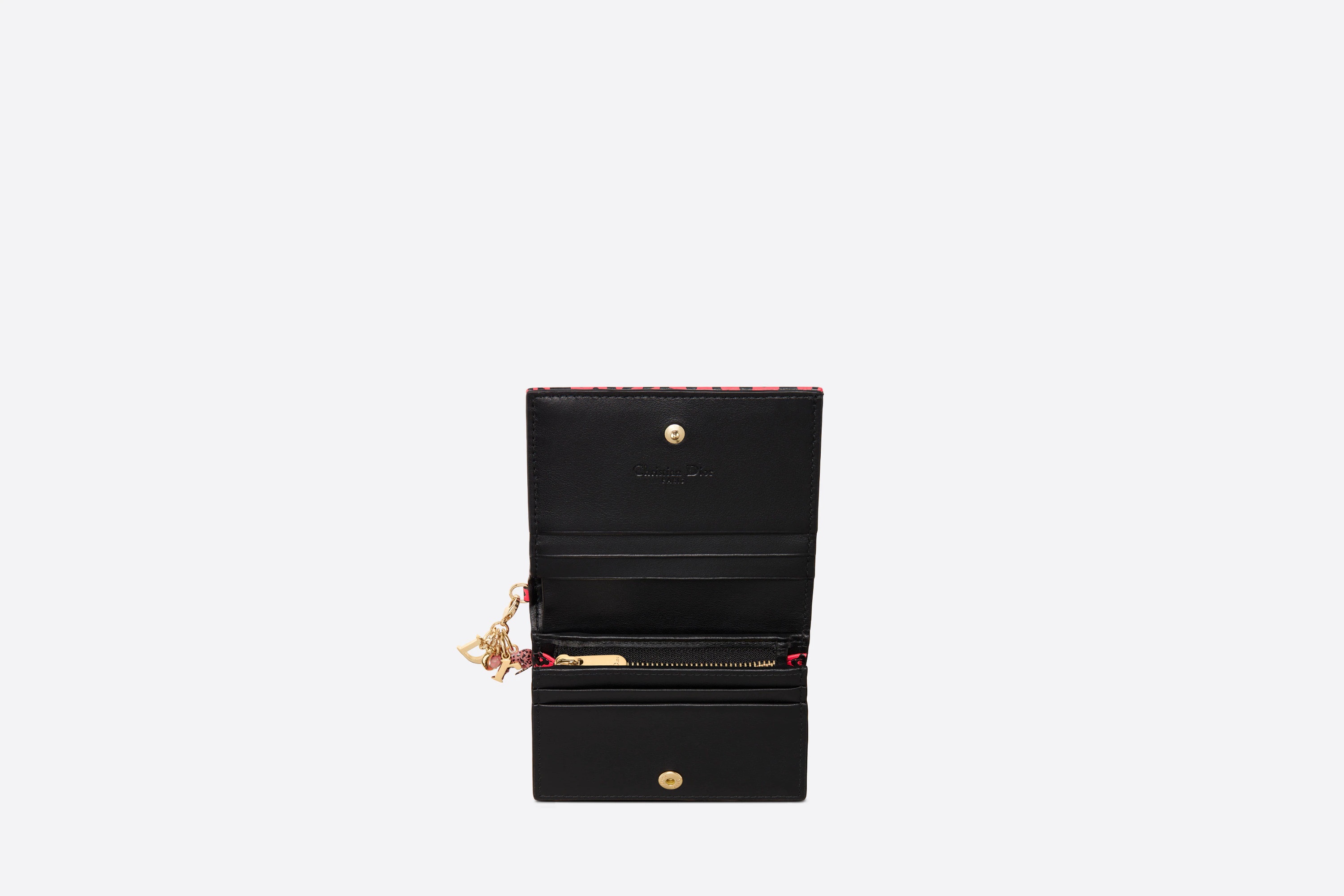 Shop Dior Mini Lady Wallet In Red