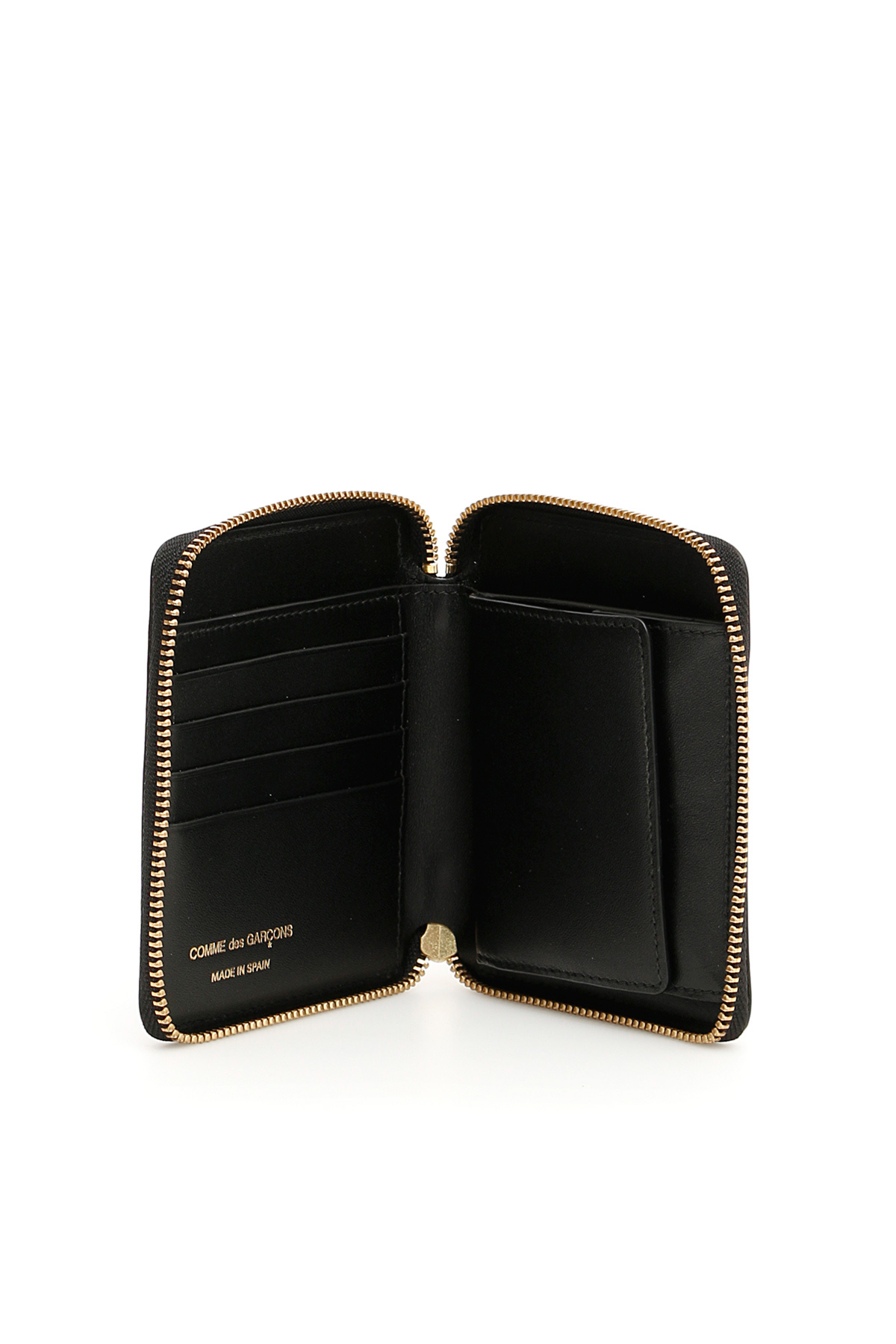 Shop Comme Des Garçons Zip-around Leather Wallet In Black