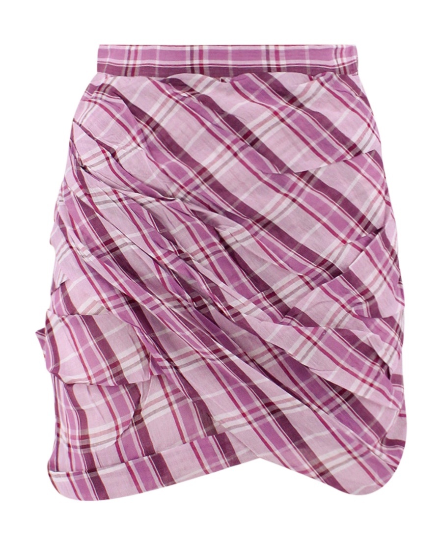 Isabel Marant Étoile Plaid-print Short Skirt In Pink