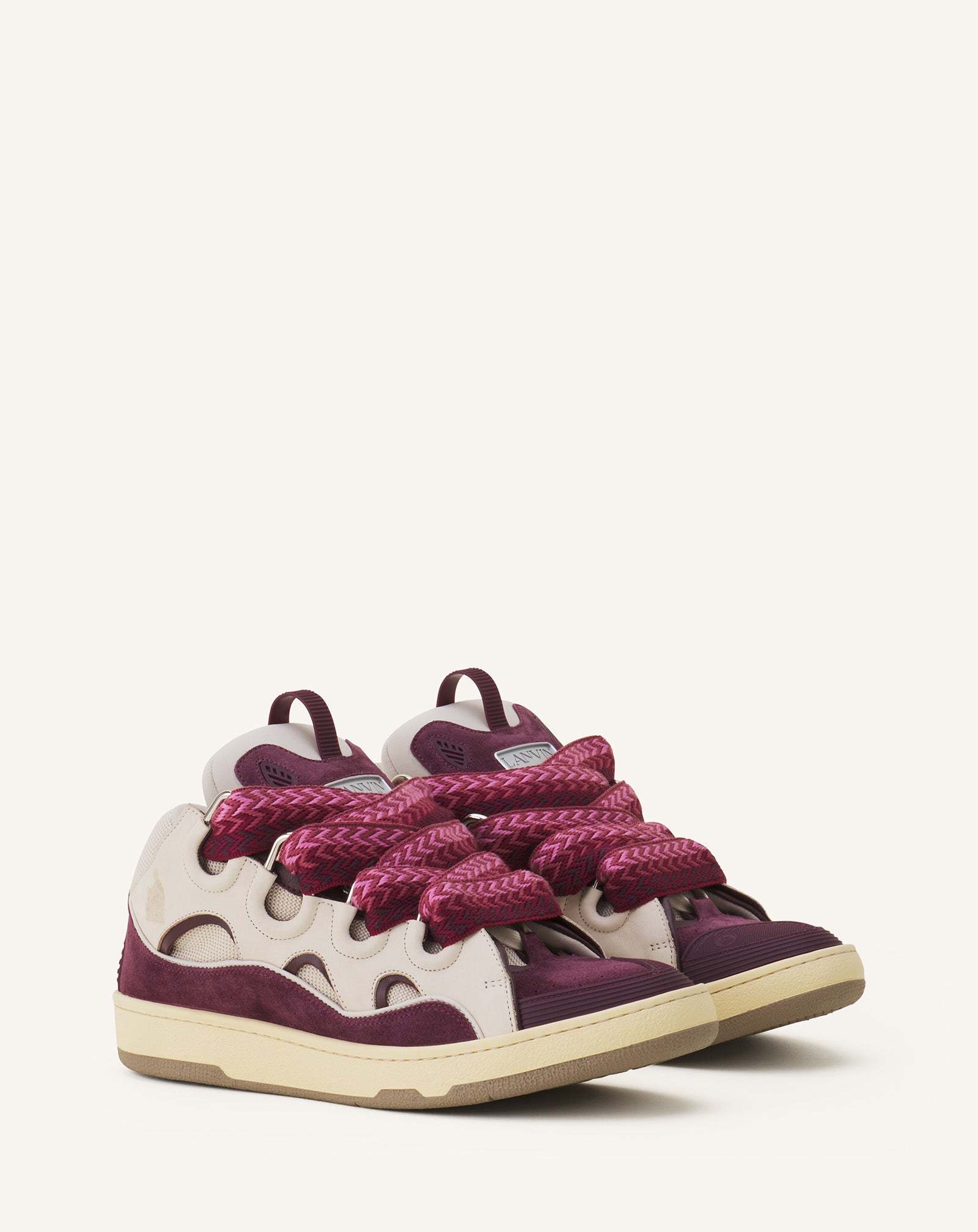 Lanvin Chunky Lace Low Top Sneakers In Animal Print