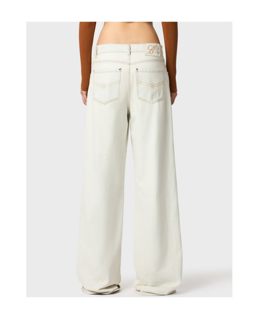Blumarine Bleach-wash Boyfriend Jeans In White