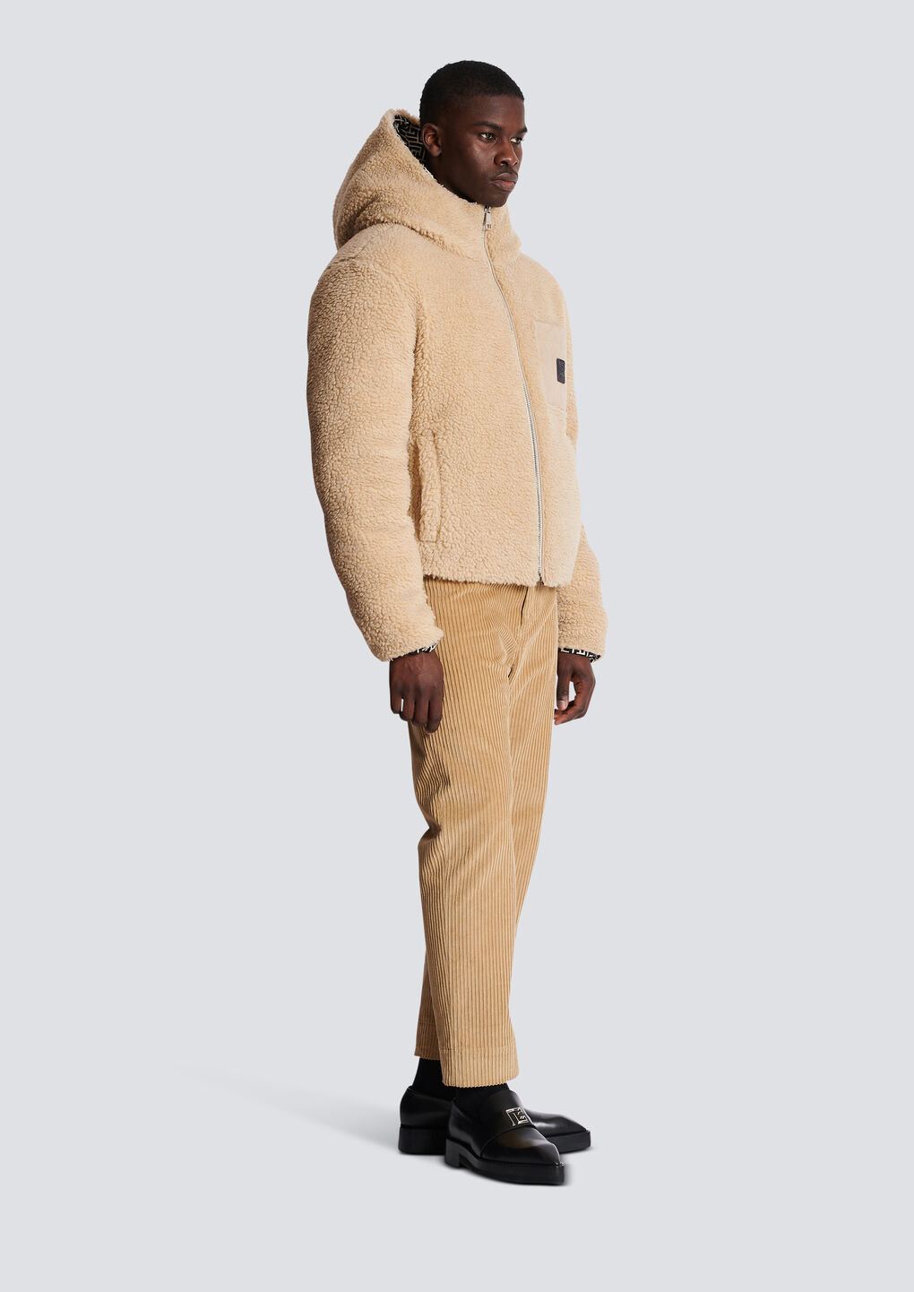 BALMAIN MONOGRAMMED REVERSIBLE PUFFER JACKET