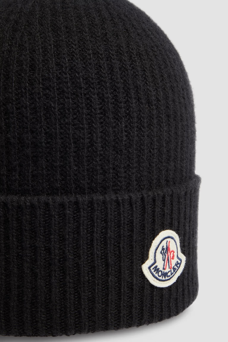 Shop Moncler Cashmere Blend Beanie In Black