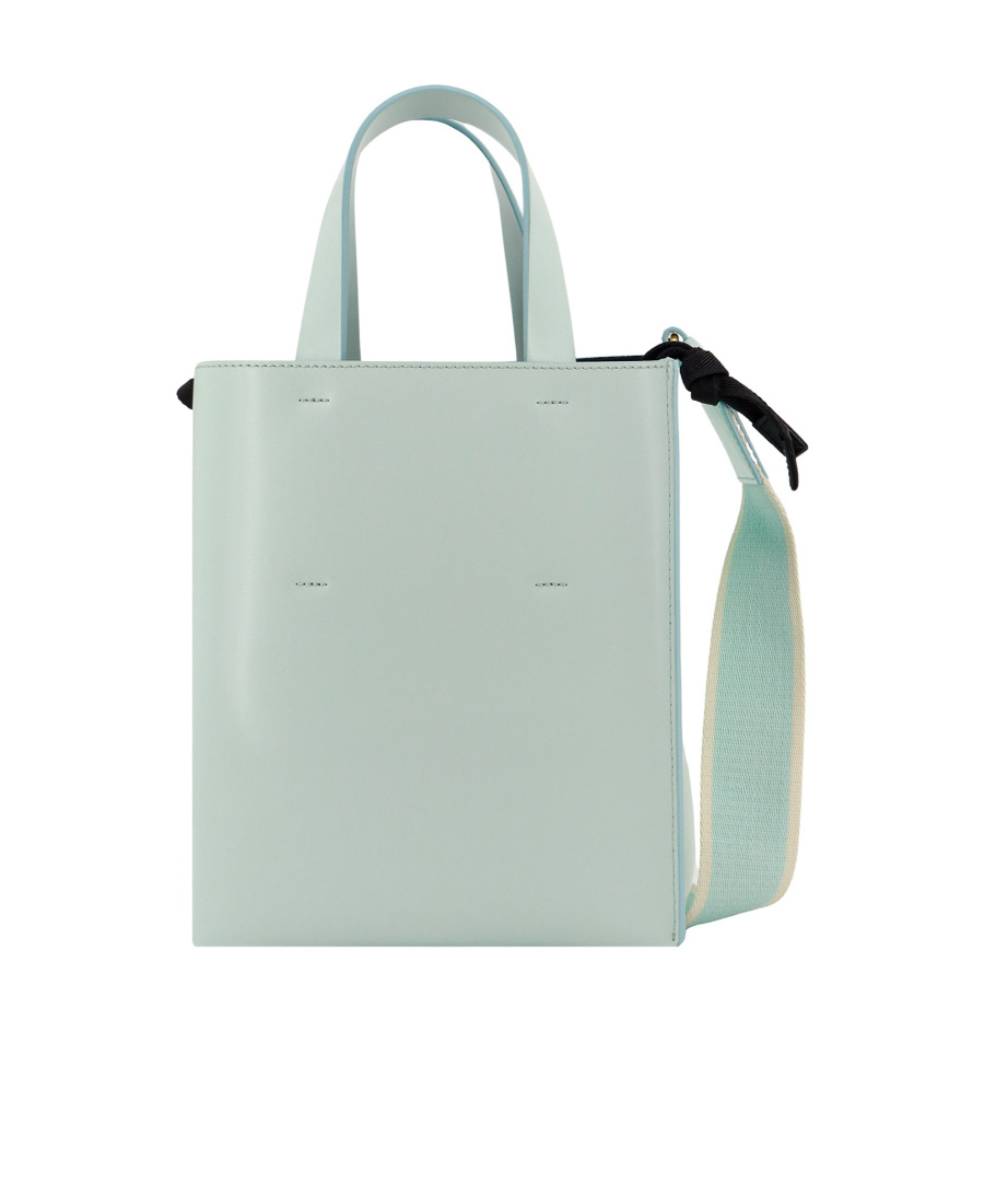 Marni Museo Mini Bag In Light Blue Leather In Green