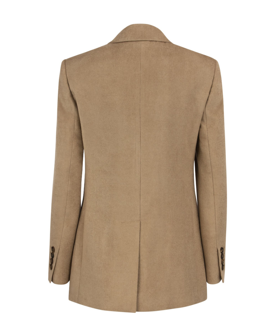 Brunello Cucinelli Double-breasted Jacket With Necklace In Brown