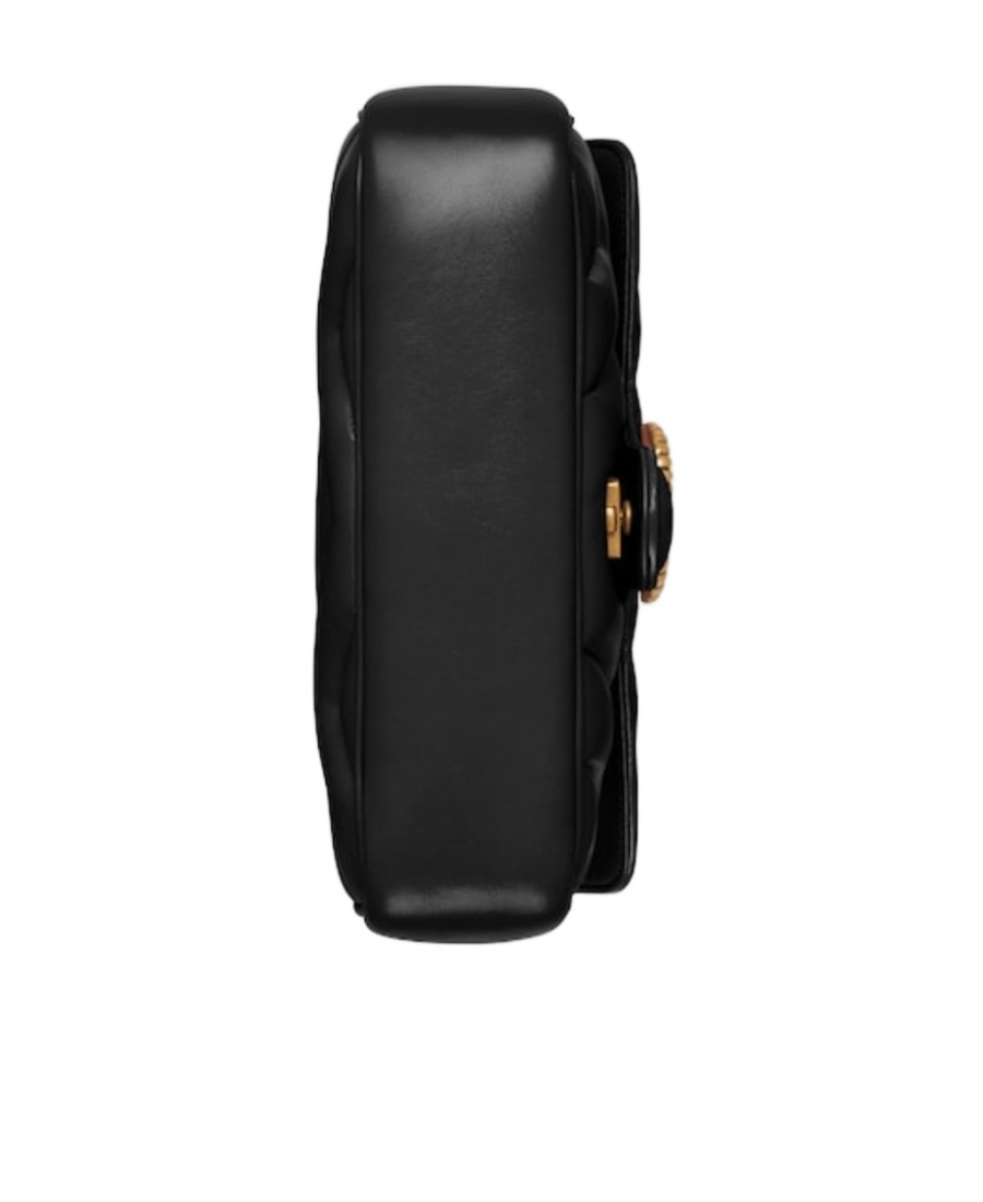 Gucci Small Gg Marmont Leather Shoulder Bag In Black