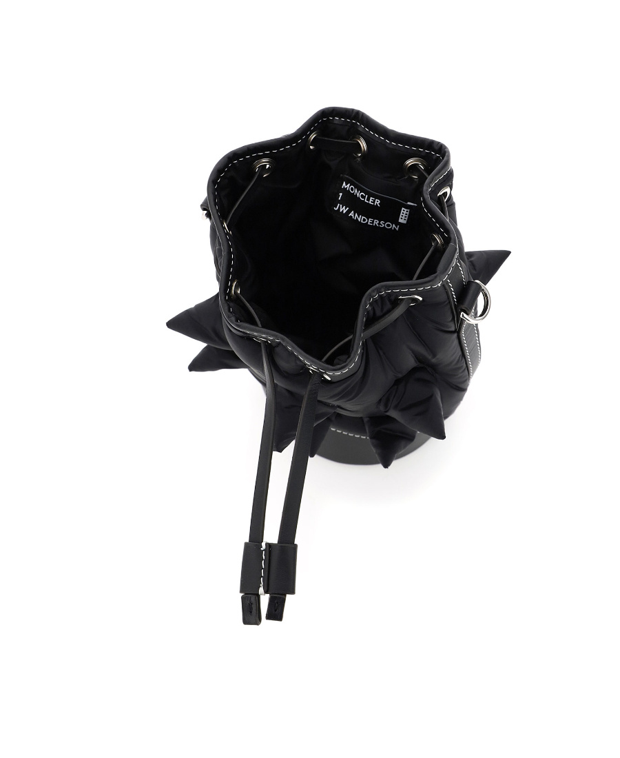 Moncler Black Riveted Shoulder Bag In Black