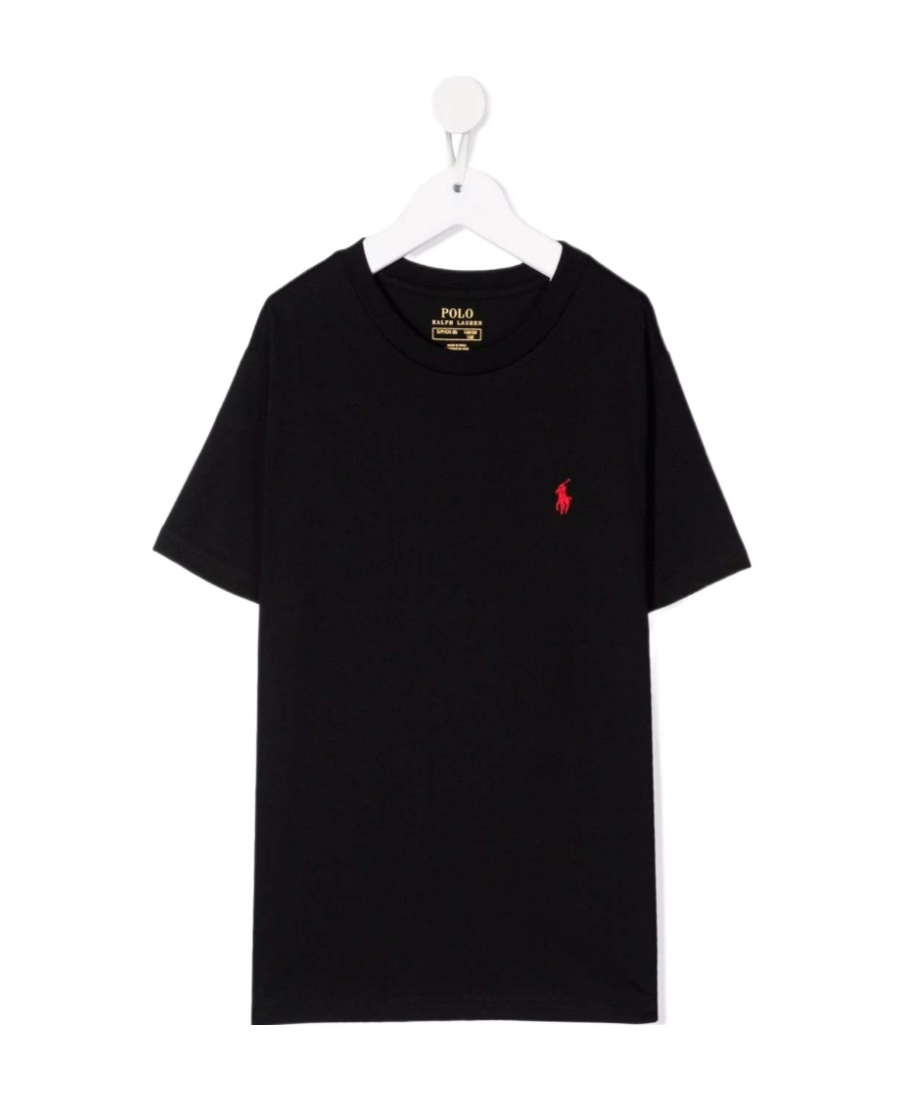 POLO RALPH LAUREN RALPH LAUREN KIDS LOGO EMBROIDERED CREWNECK T-SHIRT