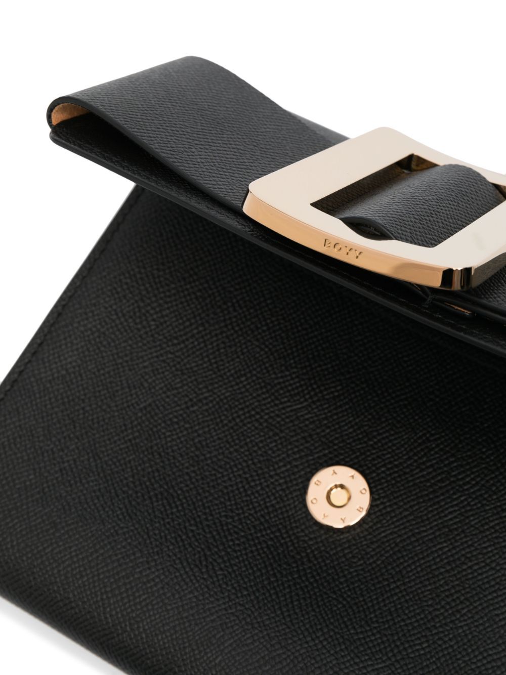 Boyy Buckle Travel Case Leather Crossbody Bag In Black