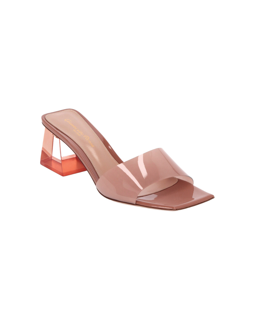 Gianvito Rossi Vernice Block-heel Mules In Pink