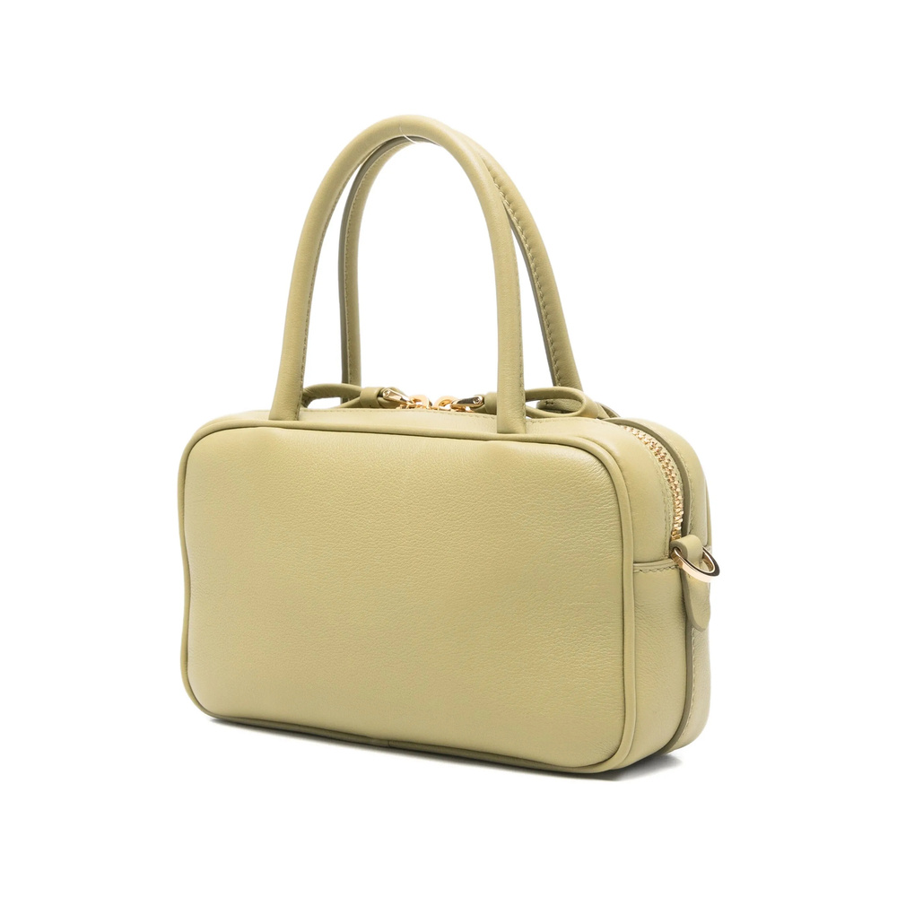 Prada Triangle-logo Satchel Bag In Green