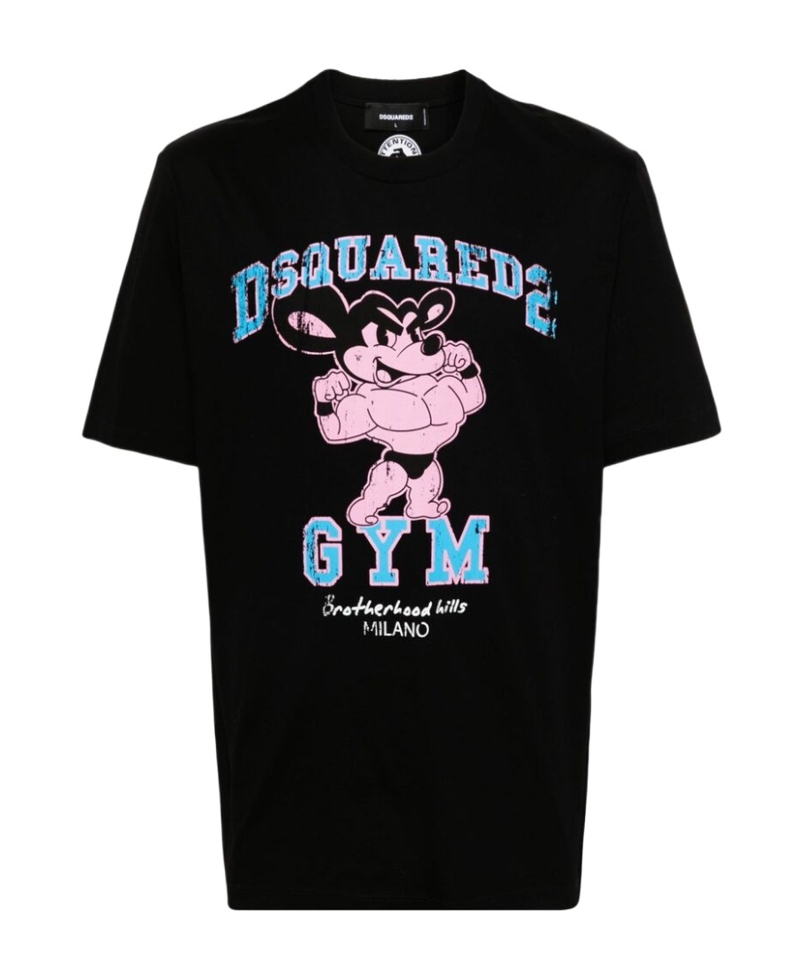 Dsquared2 Graphic-print Cotton T-shirt In Black