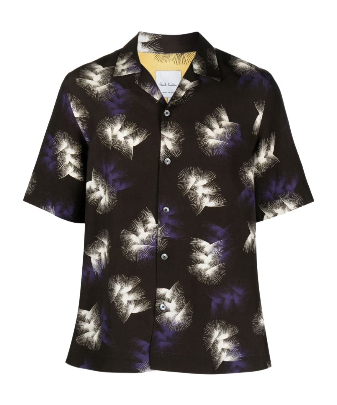 Shop Paul Smith Abstract-print Camp-collar Shirt In Black