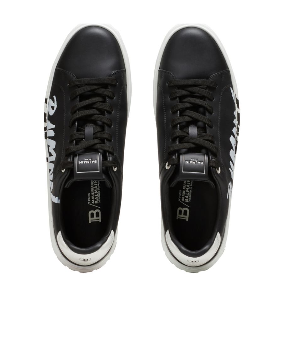 Balmain Rubber Sole Round Toe Low-top Sneakers In White