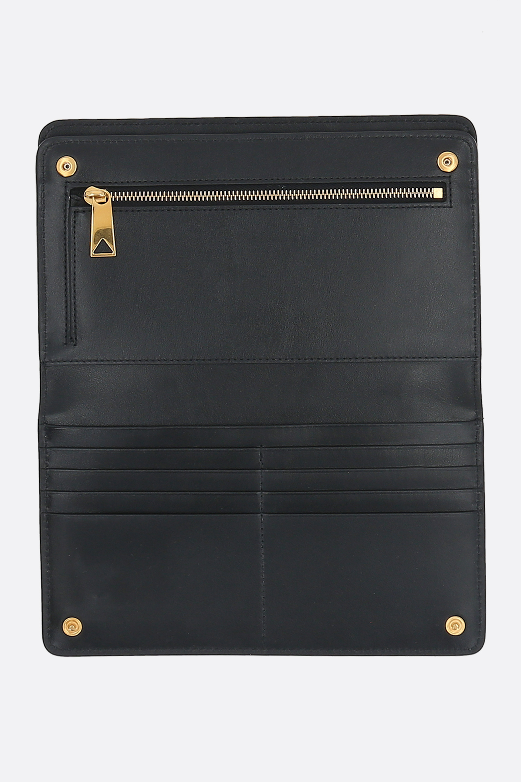 Bottega Veneta Flip Wallet In Black