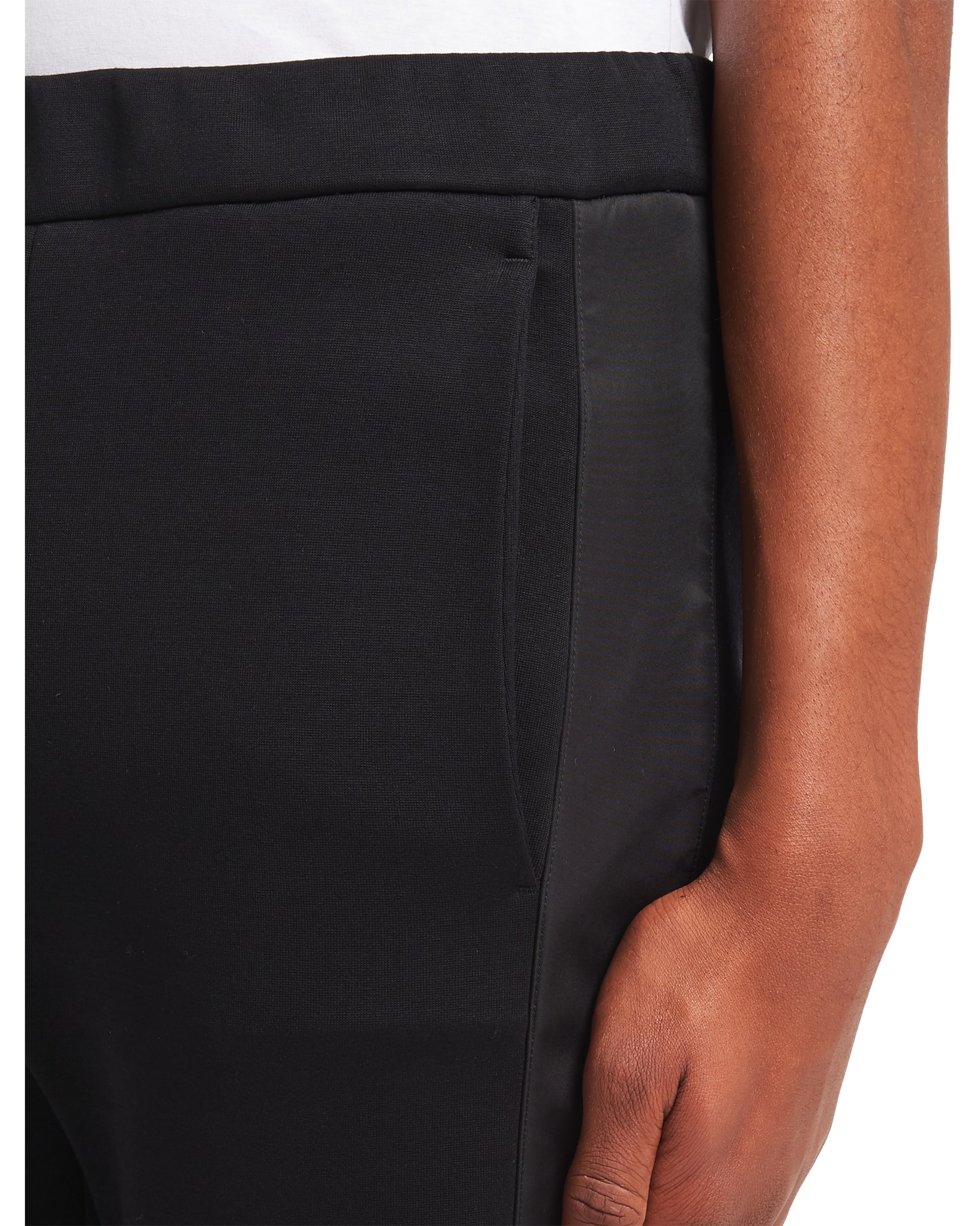 Prada Technical Fleece Track Pants In Black