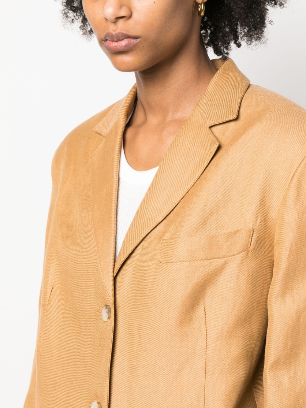Shop Loulou Studio Long Sleeved Suit Jacket In Nude