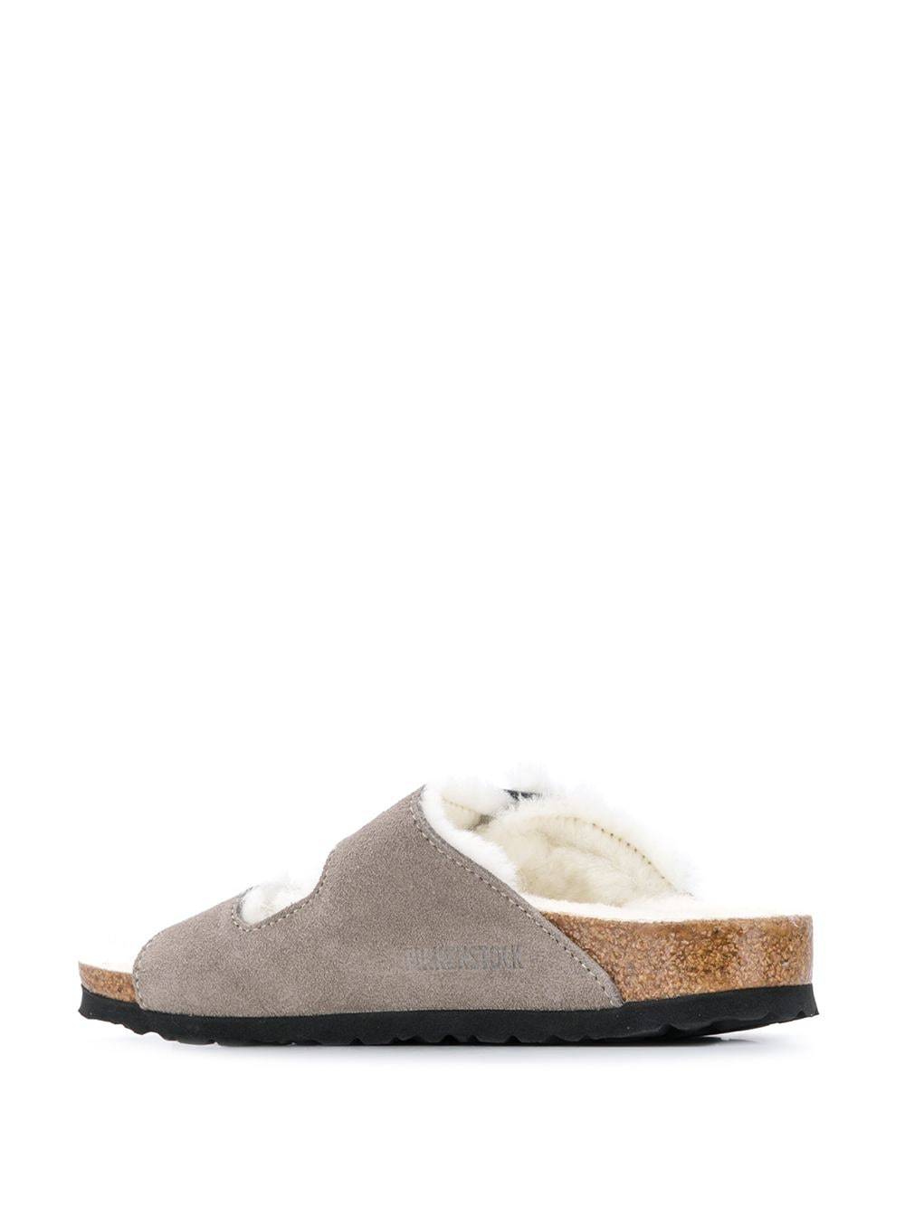 Shop Birkenstock Logo Sandals In Nude