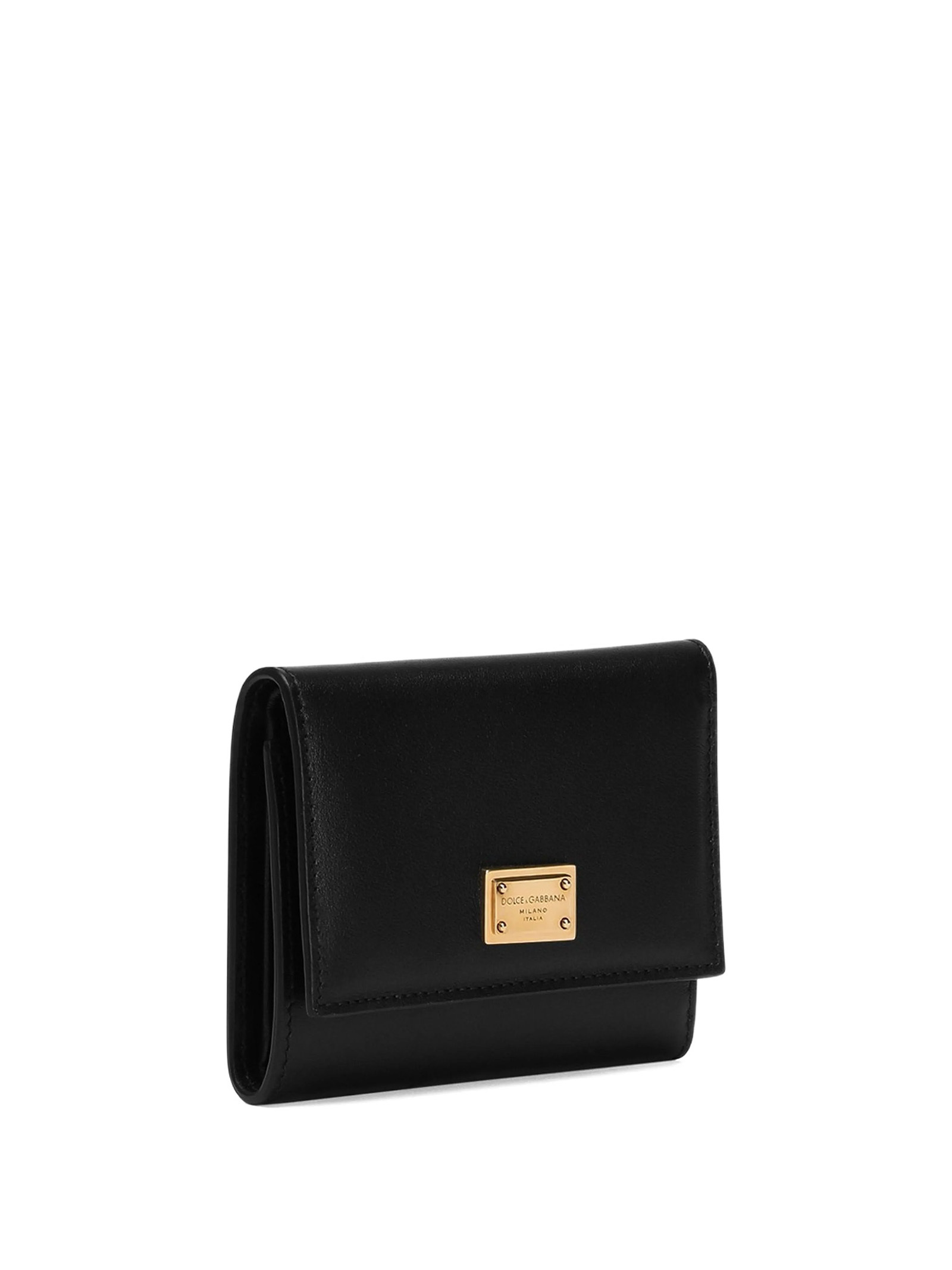 Dolce & Gabbana Gold-tone Hardware Wallets With Timeless Style In Black
