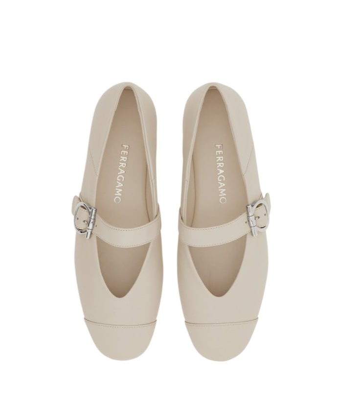 Ferragamo Gancini Ornament Dancers In Gray Pumice