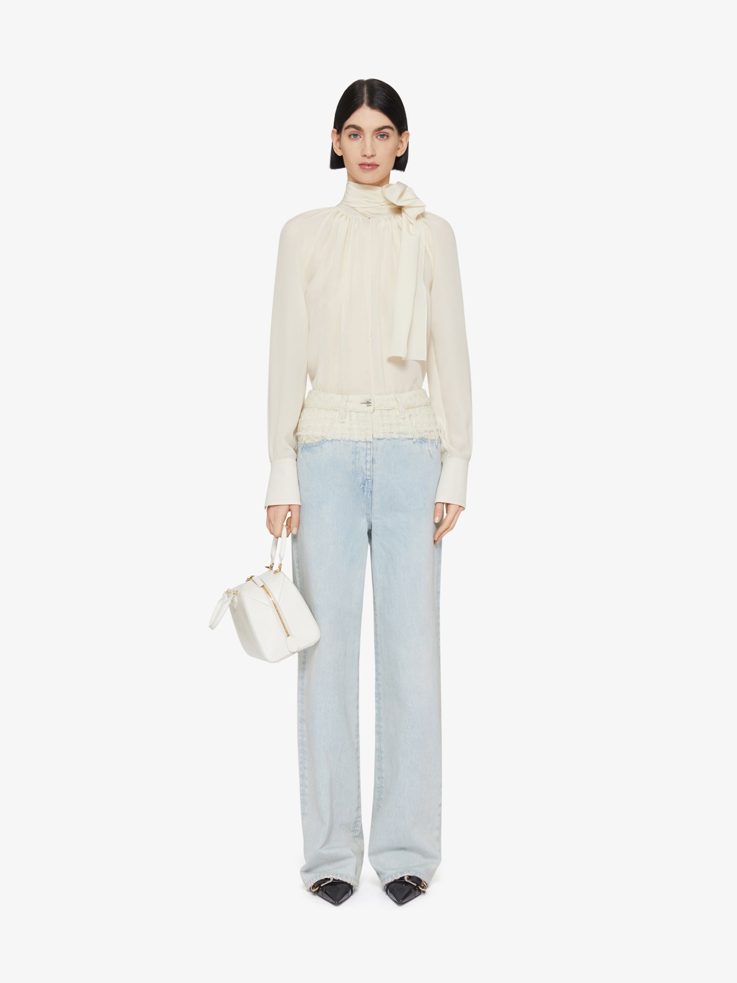 Givenchy 4g Logo Oversized Jeans In White