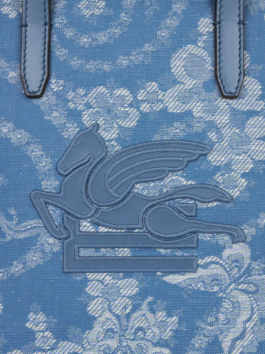 Etro Small Denim Love Trotter Bag With Pegaso Symbol