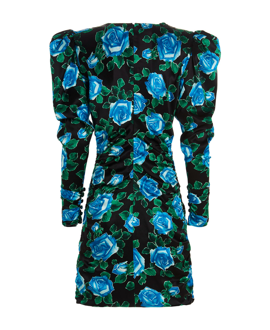 Alessandra Rich Silk Mini Dress In Black