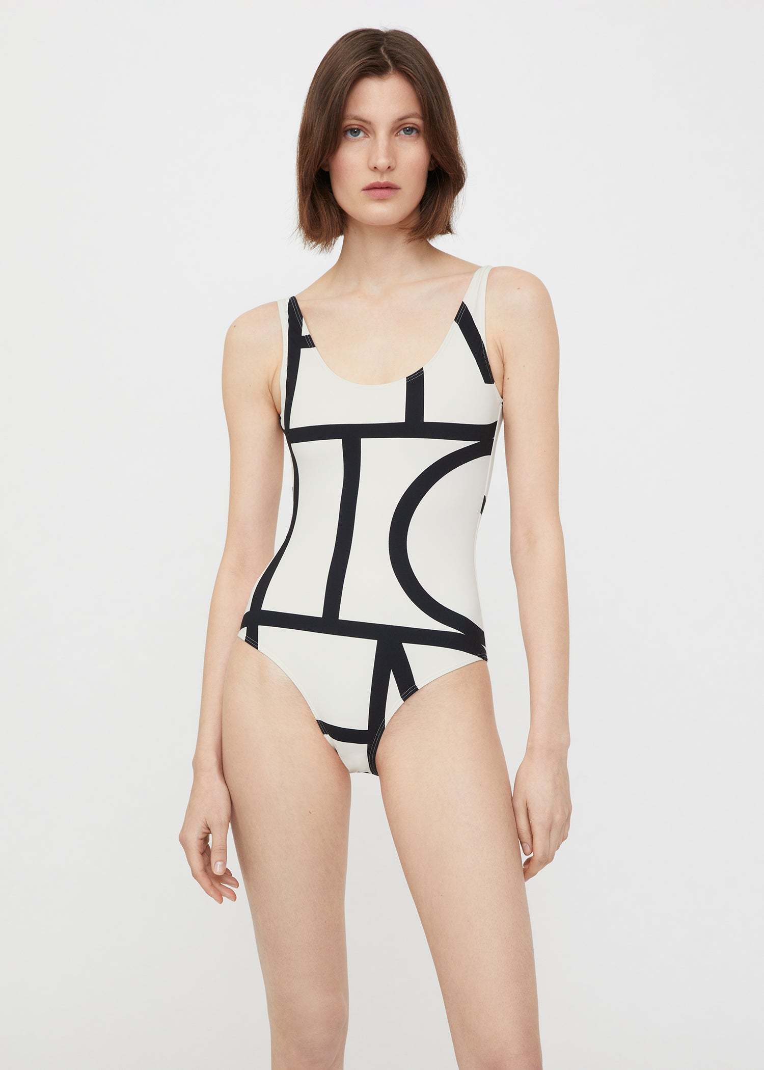 Totême Monogram Swimsuit Ecru In White