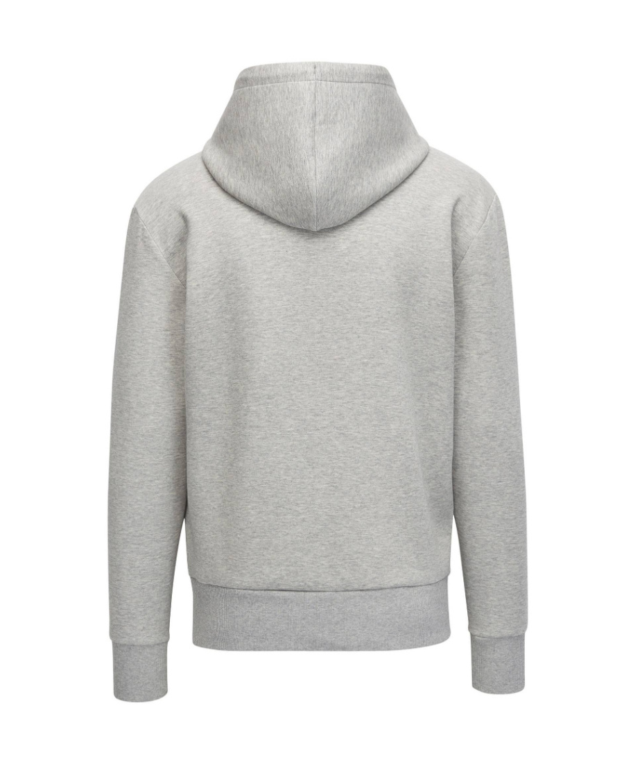 Shop Hugo Boss Logo Hooded Sweater In Gray