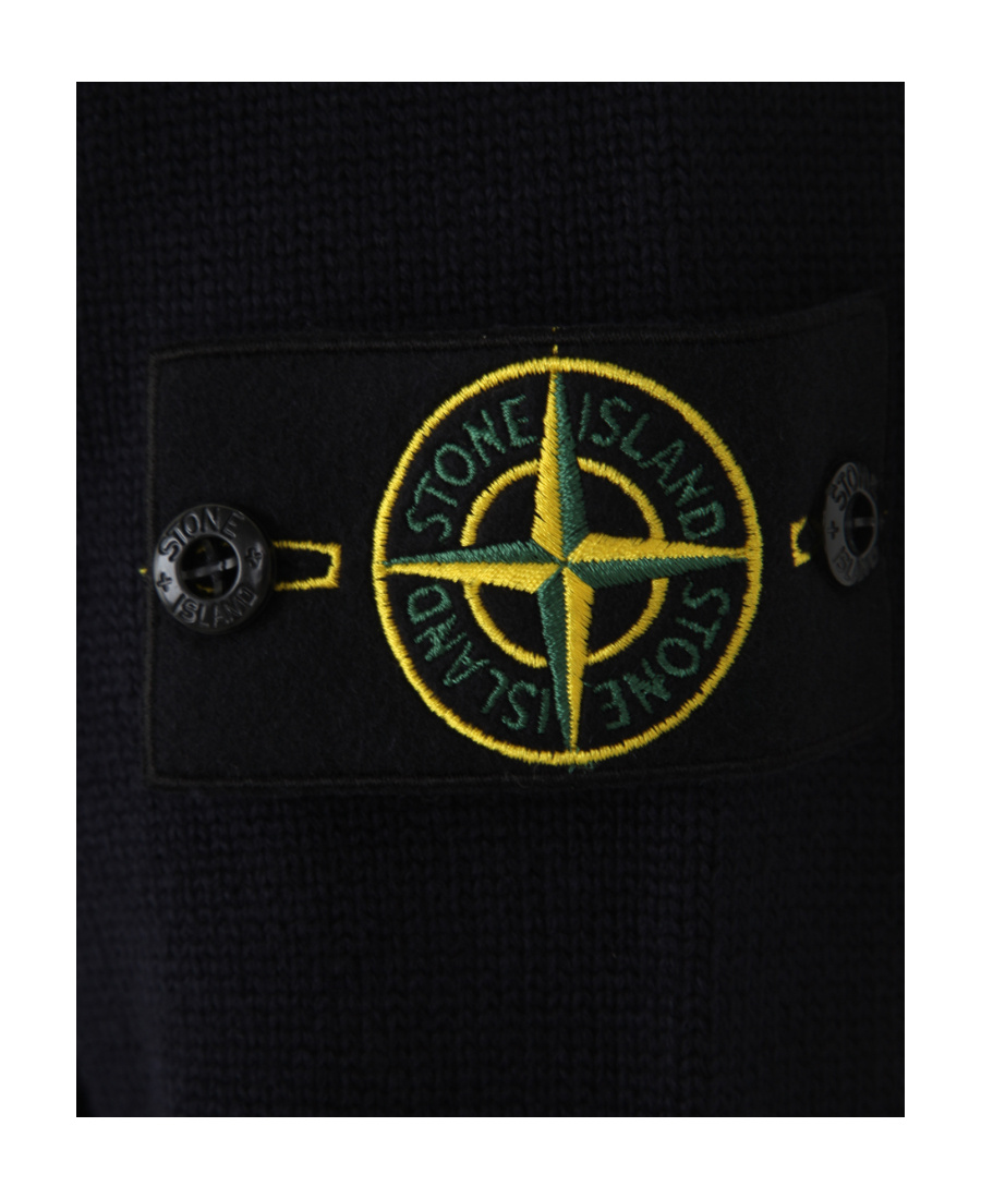 Stone Island Black 505a2 Winter Cotton Turtleneck In Blue