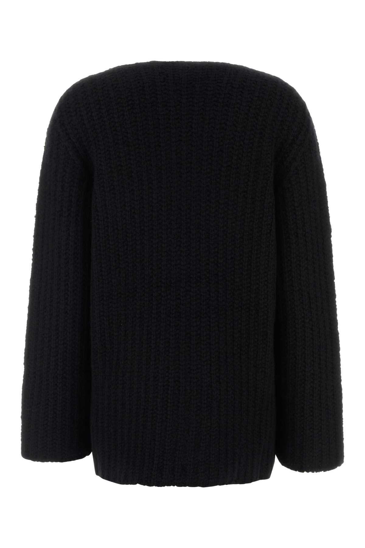 The Row Oversized Cashmere Sweater Round Neck In Black
