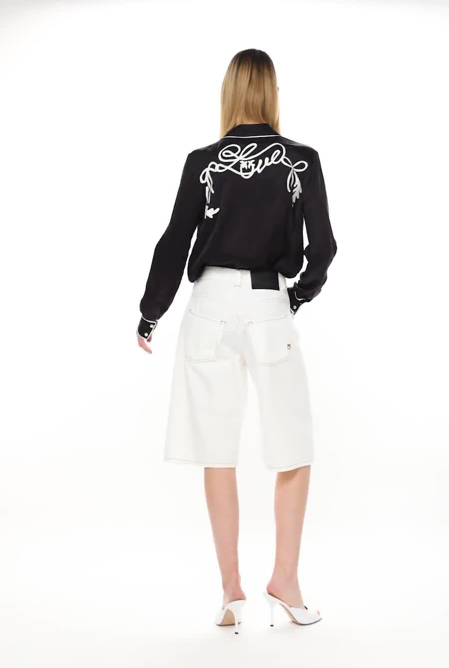 Pinko Bull Bermuda Shorts With Piercing Detail In White