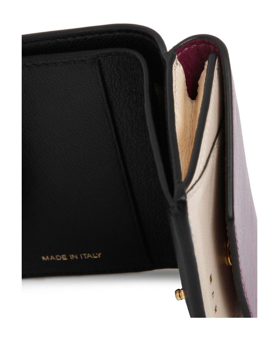MARNI PURPLE AND WHITE LEATHER TRI-FOLD WALLET