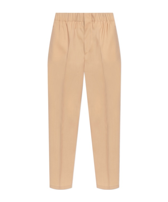 Jil Sander Mens Clay Drawstring Wide Tapered-leg Wool Gabardine Trousers In Beige