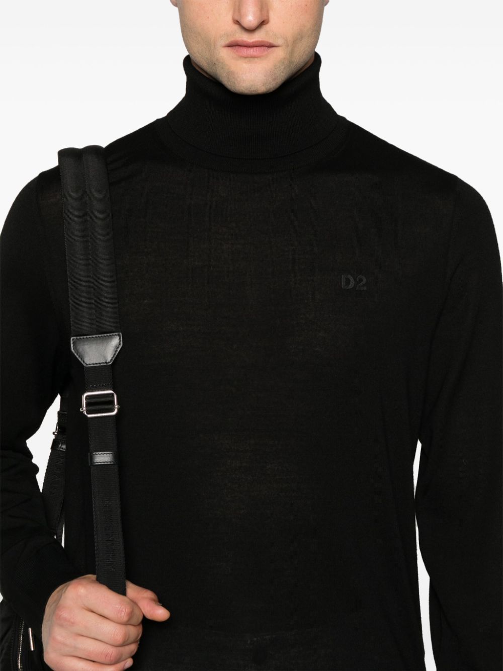 Dsquared2 Virgin Wool Turtleneck Sweater In Black